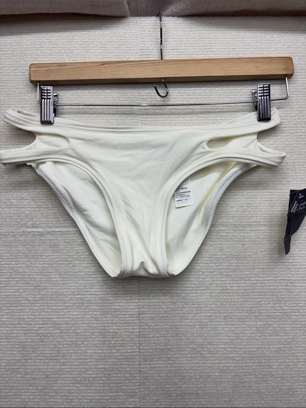 New Abercrombie & Fitch | Women’s Cream ivory Double-Strap Bikini Bottom small